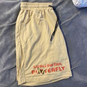 Cream butterfly shorts